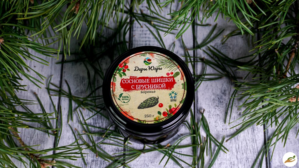 Молодые сосновые шишки с лесной брусникой / ДАРЫ-ЮГРЫ-ХМАО / 250 гр
