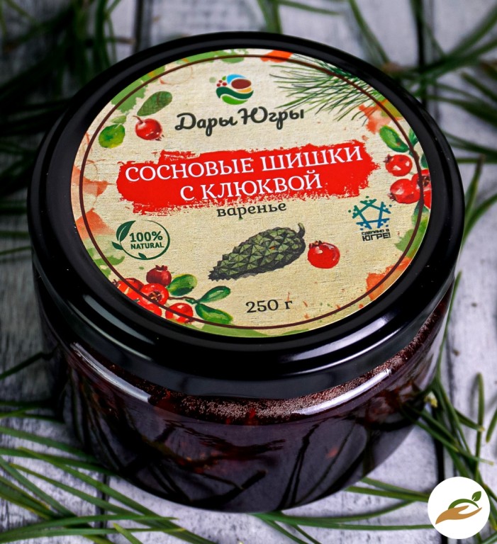 Молодые сосновые шишки с лесной клюквой / ДАРЫ-ЮГРЫ-ХМАО / 250 гр
