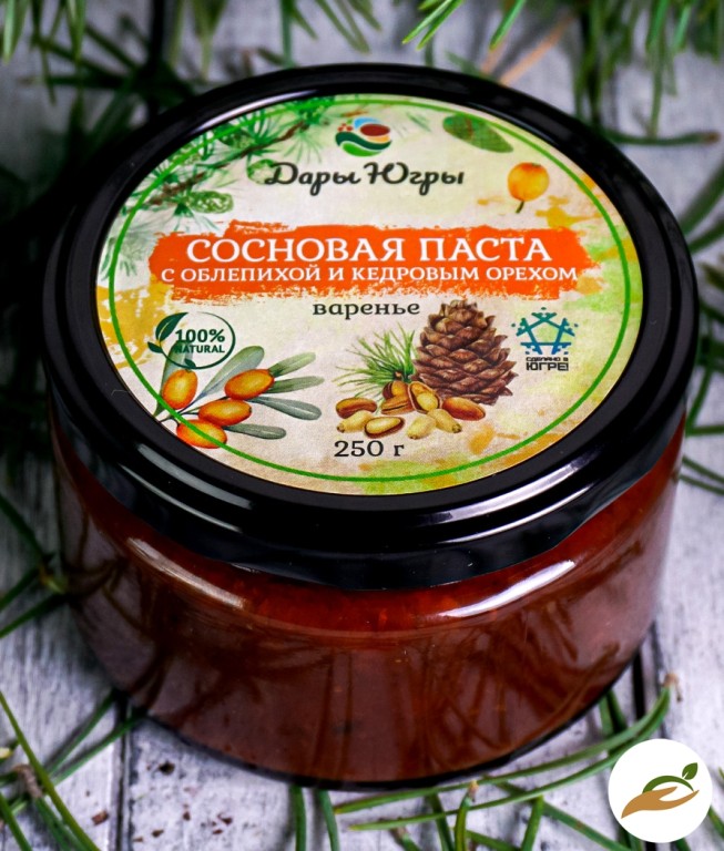 Сосновая паста из молодых сосновых шишек с лесной облепихой и кедровым орехом / ДАРЫ-ЮГРЫ-ХМАО / 250 гр