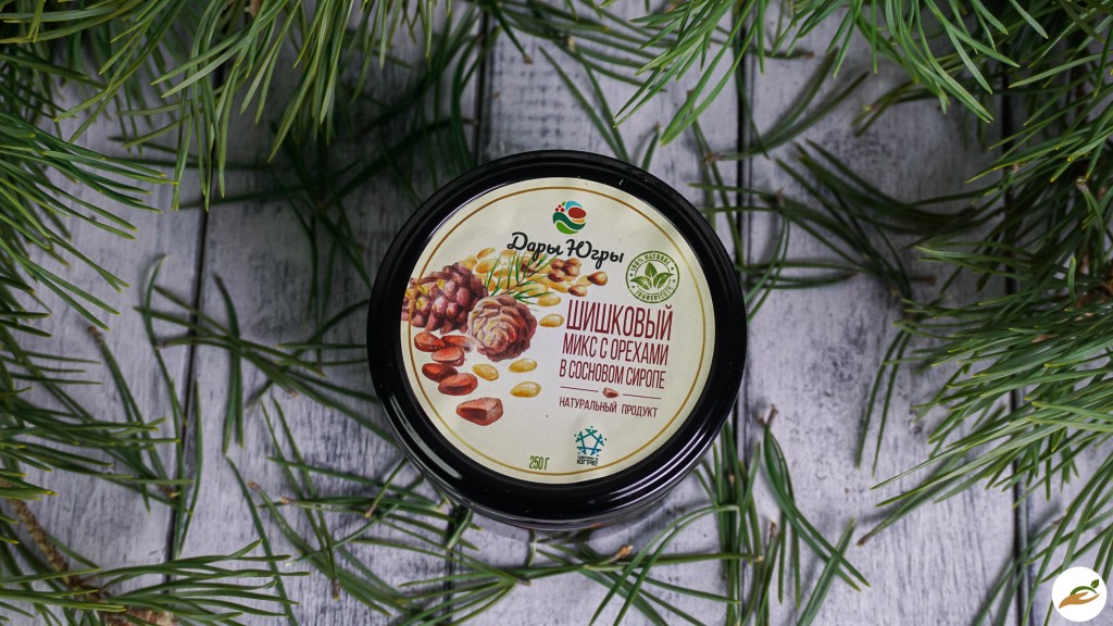 Микс из кедровой и сосновых шишек с кедровыми орешками в сосновом сиропе / ДАРЫ-ЮГРЫ-ХМАО / 250 гр