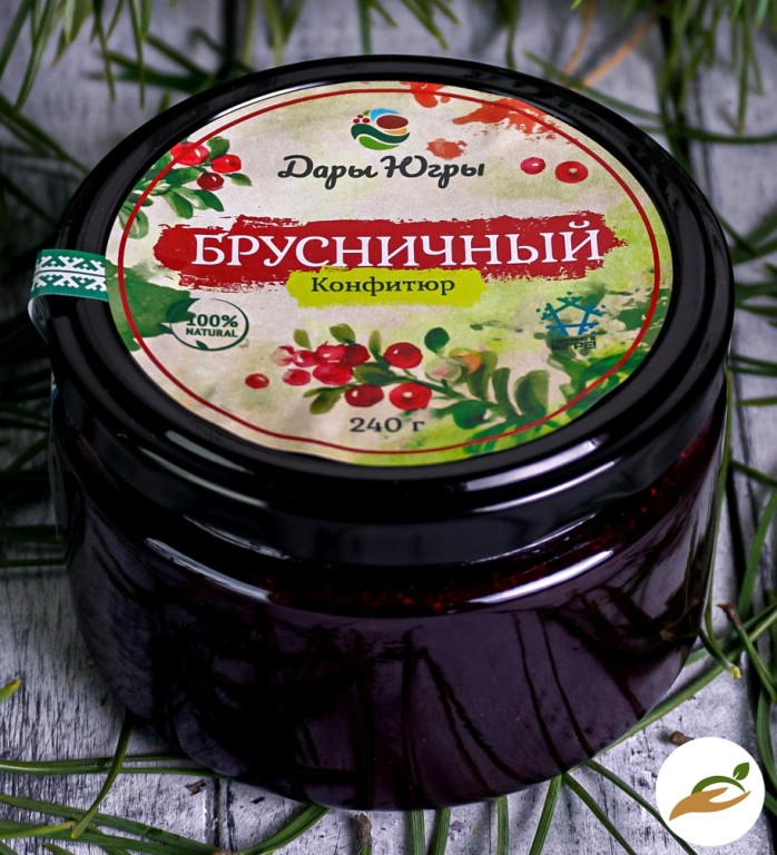 Конфитюр брусничный из лесной брусники / ДАРЫ-ЮГРЫ-ХМАО / 240 гр
