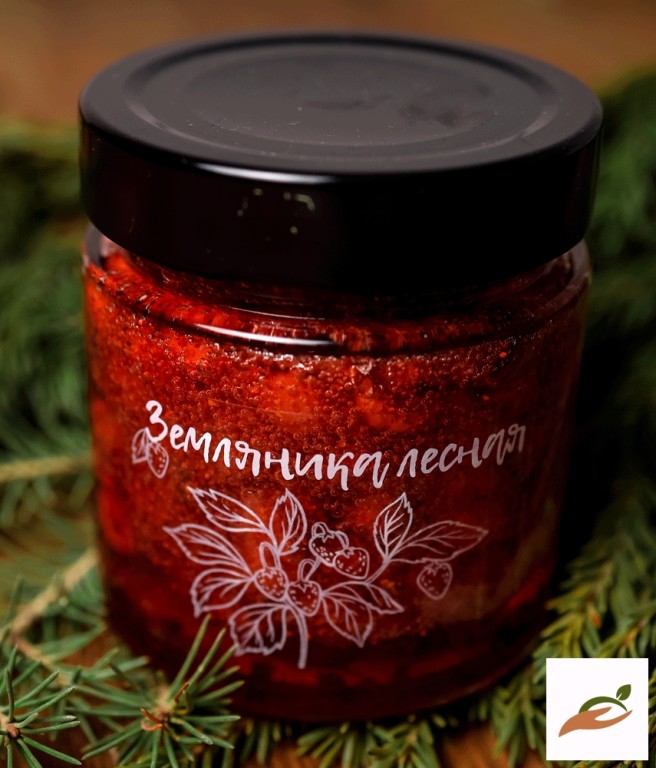 Земляника лесная в сахарном сиропе / ДАРЫ-ЮГРЫ-ХМАО / 200 гр