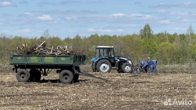 Расчистка заросших полей от деревьев от 1 Га